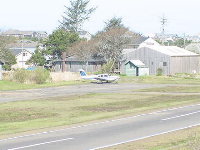 Pacific City Airport airplane and hanger