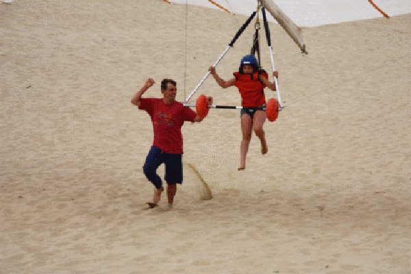 Hang Gliding in Pacific City - young person first lesson
